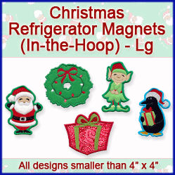 A Christmas Refrigerator Magnets (In-the-Hoop) Design Pack