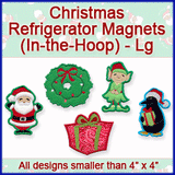 A Christmas Refrigerator Magnets (In-the-Hoop) Design Pack