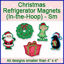 A Christmas Refrigerator Magnets (In-the-Hoop) Design Pack