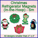 A Christmas Refrigerator Magnets (In-the-Hoop) Design Pack