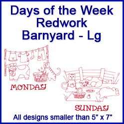 A Farm Days of the Week (Redwork) Design Pack