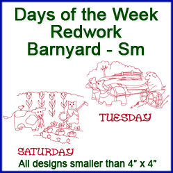 A Farm Days of the Week (Redwork) Design Pack