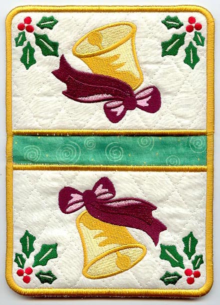 Christmas Bells Pot Holder (In-the-Hoop)