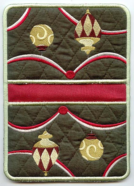 Vintage  Christmas Ornaments Pot Holder (In-the-Hoop)