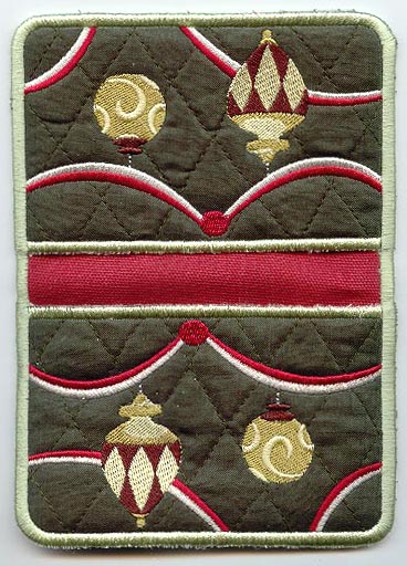 Vintage  Christmas Ornaments Pot Holder (In-the-Hoop)