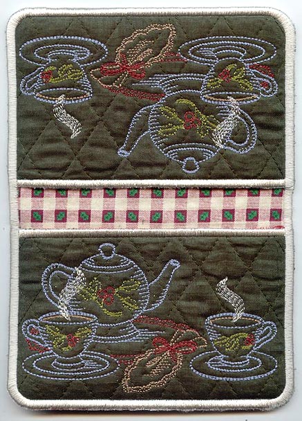 Christmas Tea Set Pot Holder (In-the-Hoop)