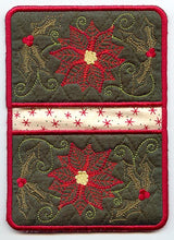 Christmas Poinsettia and Holly Pot Holder (In-the-Hoop)