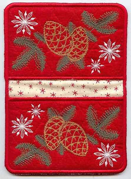 Pine Cones and Snowflakes Pot Holder (In-the-Hoop)