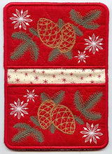 Pine Cones and Snowflakes Pot Holder (In-the-Hoop)