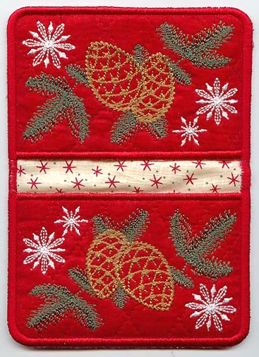 Pine Cones and Snowflakes Pot Holder (In-the-Hoop)