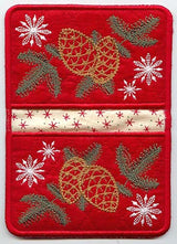 Pine Cones and Snowflakes Pot Holder (In-the-Hoop)