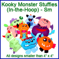 A Kooky Monsters Stuffies (In-the-Hoop) Design Pack