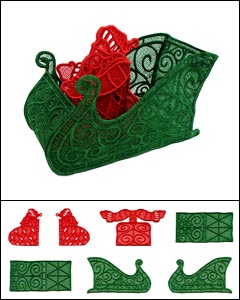 Santa and Sleigh (Lace)
