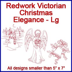 A Christmas Elegance Redwork Design Pack