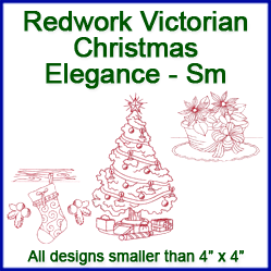 A Christmas Elegance Redwork Design Pack