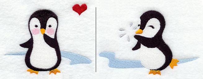 Blow a Kiss Penguins - Placket Pals