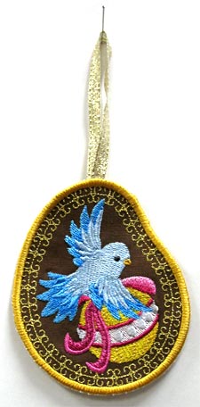 Deck the Halls Bluebird Ornament (In-the-Hoop)
