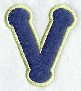 Dot Refrigerator Magnet Letter V  - 4 inch (In-the-Hoop)