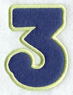 Dot Refrigerator Magnet Number 3  - 4 inch (In-the-Hoop)