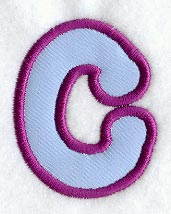 Dot Refrigerator Magnet Letter C  - 4 inch (In-the-Hoop)