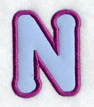 Dot Refrigerator Magnet Letter N  - 4 inch (In-the-Hoop)