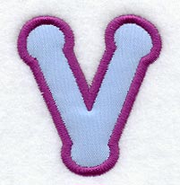 Dot Refrigerator Magnet Letter V  - 4 inch (In-the-Hoop)