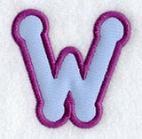 Dot Refrigerator Magnet Letter W  - 4 inch (In-the-Hoop)