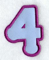 Dot Refrigerator Magnet Number 4  - 4 inch (In-the-Hoop)