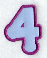 Dot Refrigerator Magnet Number 4  - 4 inch (In-the-Hoop)