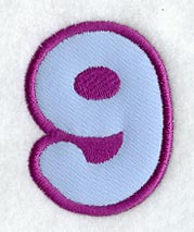 Dot Refrigerator Magnet Number 9 - 4 inch (In-the-Hoop)