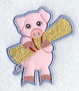 Little Pig with Straw - Magnet (In-the-Hoop)