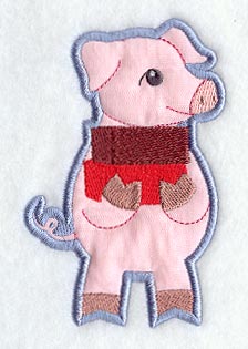 Little Pig with Bricks - Magnet (In-the-Hoop)