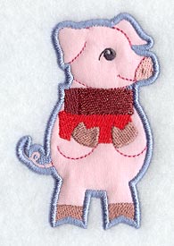 Little Pig with Bricks - Magnet (In-the-Hoop)