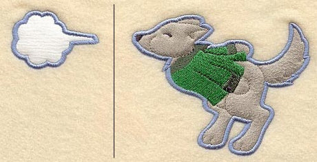 Huff and Puff Wolf - Magnet (In-the-Hoop)