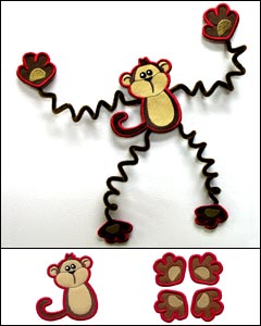 Long-Legged Monkey (Magnet) (In-the-Hoop)