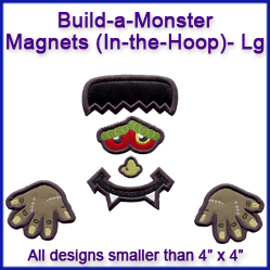 A Build-a-Monster Magnets (In-the-Hoop) Design Pack