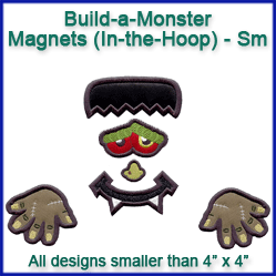 A Build-a-Monster Magnets (In-the-Hoop) Design Pack