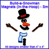 A Build-a-Snowman Magnets (In-the-Hoop) Design Pack