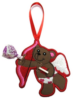 Cupid Teddy Bear Lollipop Holder (In-the-Hoop)