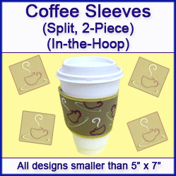 A Coffee Sleeves Design Pack (In-the-Hoop)