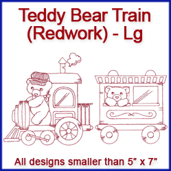 A Teddy Bear Train (Redwork) Design Pack