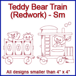 A Teddy Bear Train (Redwork) Design Pack