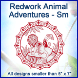 A Redwork Animal Adventures Design Pack