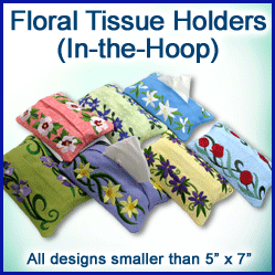 A Floral Tissue Holders (In-the-Hoop) Design Pack