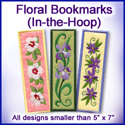 A Floral Bookmarks (In-the-Hoop) Design Pack