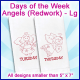 A Days of the Week Angels (Redwork) Design Pack
