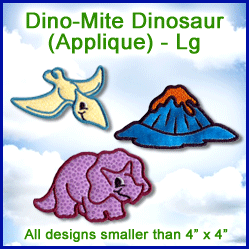 A Dino-Mite Dinosaur (Applique) Design Pack