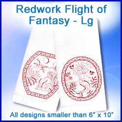A Redwork Flight of Fantasy Design Pack
