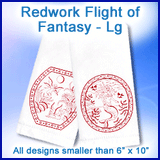 A Redwork Flight of Fantasy Design Pack