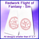 A Redwork Flight of Fantasy Design Pack
